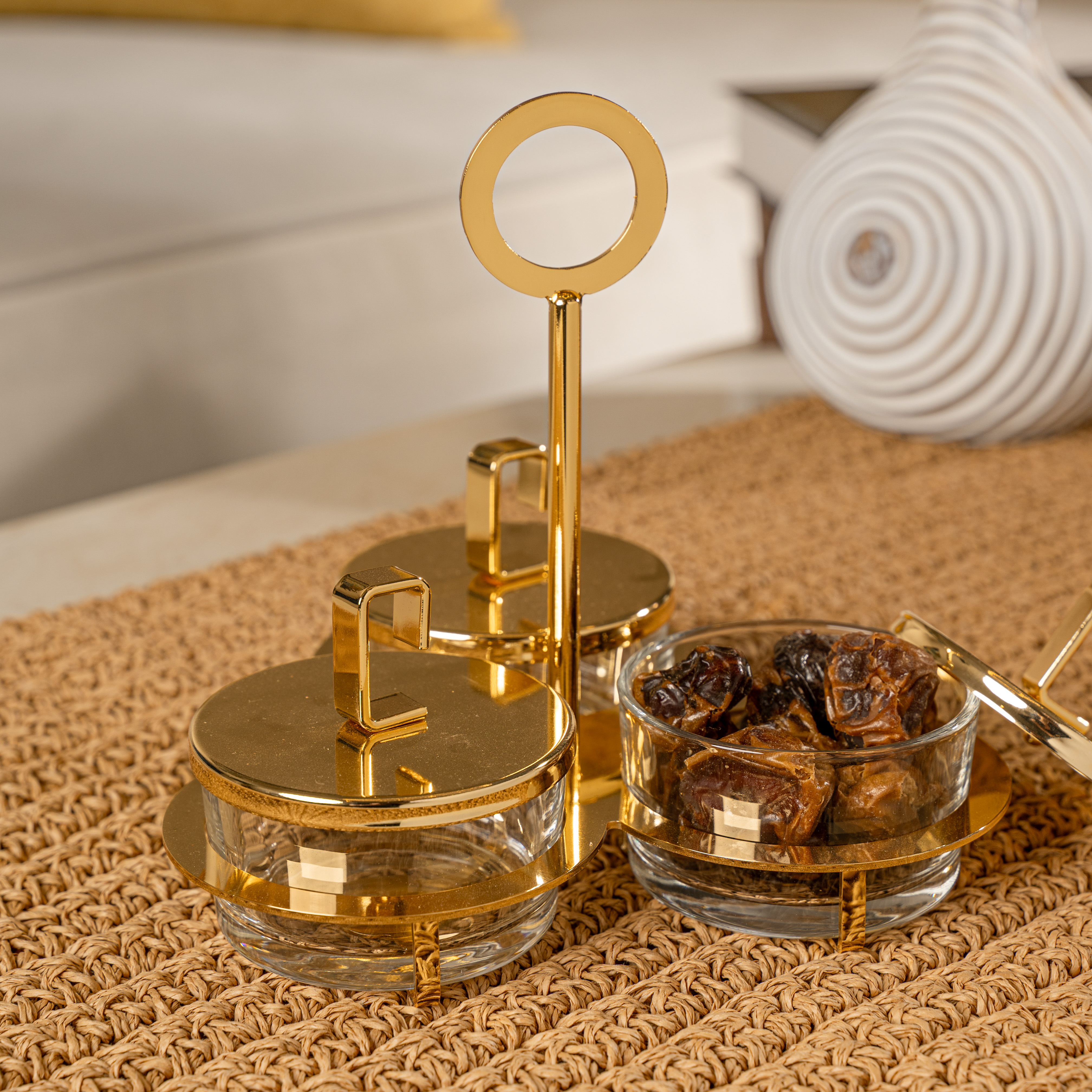 تمرية من سوليتير، طقم 3 حبات مع حامل