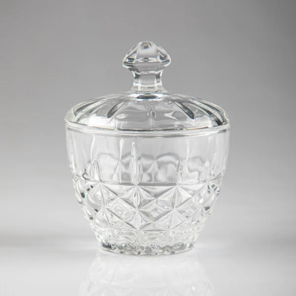 سكرية كريستال من سوليتير، لون شفاف، قطر 9 سم