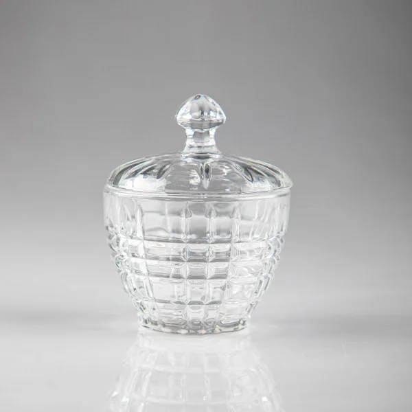 سكرية زجاجية مثالية لحفظ السكر أو الحلوى بأناقة من سوليتير، لون شفاف