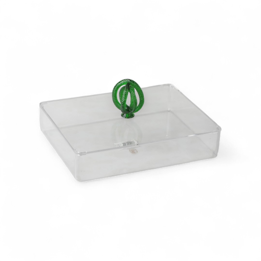 علبة تقديم سنيك أكريليك من سوليتير، الشكل مستطيل